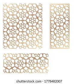 Decal. Laserschneidplatte. Zaun. Veneer Vektor. Sperrholzlaser, der Blumen schneidet. Raumteiler. Nahtloses Muster für Silhouettenstempel. Bleistiftgitterschmuck zum Laserschneiden. Home-Bildschirm.