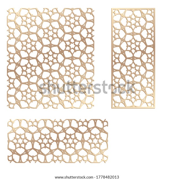 Decal. Laser cutting panel. Fence. Veneer vector.
Plywood laser cutting floral design. Room divider. Seamless pattern
for silhouette stamps. Stencil lattice ornament for laser cutting.
Home screen.
