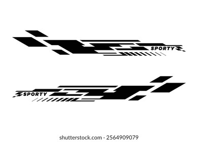 Decal stripes. Speed lines, Sports stripes, racing tuning strips and car sticker vector set. Vector illustration