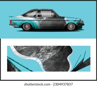 Decal wrap design for a sports car