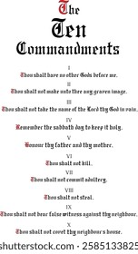 Decalogue, The 10 Commandments in English