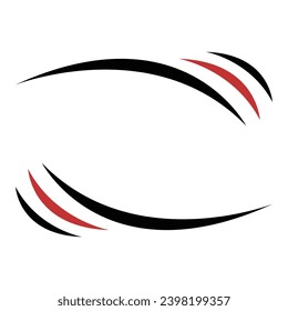 Decals for sports cars, racing cars, red and black. Stylish curvy decals. Vector template design sticker for car body