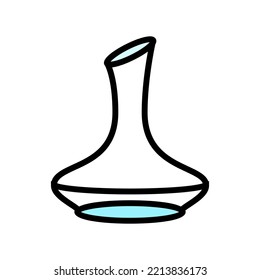 Decanter Alcohol Wine Glass Color Icon Vector. Decanter Alcohol Wine Glass Sign. Isolated Symbol Illustration