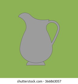 Decanter Carafe Vector Icon on the green background. Vector illustration