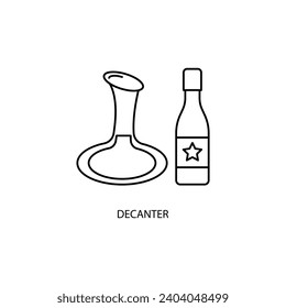 icono de línea de concepto decanter. Ilustración de elemento simple. diseño de símbolos de contorno de concepto decanter.