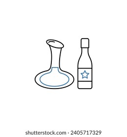 icono de línea de concepto decanter. Ilustración de elemento simple. diseño de símbolos de contorno de concepto decanter.