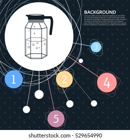 Decanter Icon with the background to the point and with infographic style. Vector illustration