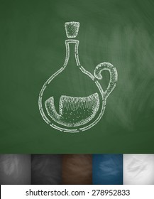 decanter icon. Hand drawn vector illustration. Chalkboard Design