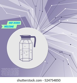 Decanter Icon on purple abstract modern background. The lines in all directions. With room for your advertising. Vector illustration