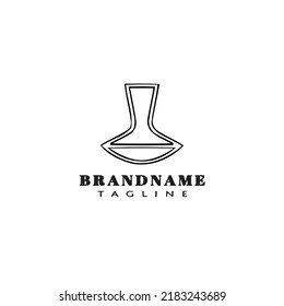 decanter logo cartoon icon design template black modern isolated vector illustration