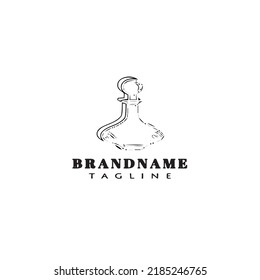 decanter logo cartoon icon design template black modern isolated vector illustration
