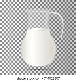 Decanter with milk . Vector illustration.