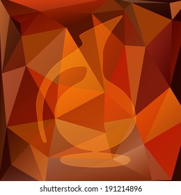 decanter silhouette on background polygon