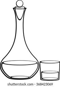 decanter with stopper and glass