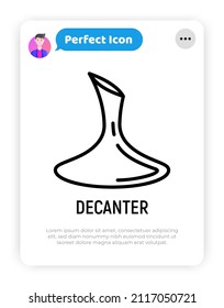 Decanter thin line icon. Modern vector illustration.