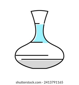 decanter for water color icon vector. decanter for water sign. isolated symbol illustration