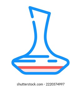 decanter wine color icon vector. decanter wine sign. isolated symbol illustration