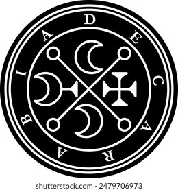 Decarabia Carabia Marquis Spirit Hell Duke Knight Dictionnaire Infernal Ars Goetia Demon Hell Logo Icon Sign Symbol Emblem Badge Transparent No Background Vector EPS PNG Clip Art