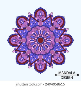Decarative Cirvle colour ornament in ethnic orieantal style mandala. Easy Mandala Coloring Book Pages for Adults to Relax, Experiences Give Relief. Resizeable Vector File.