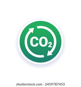 decarbonisation icon, reducing carbon footprint vector