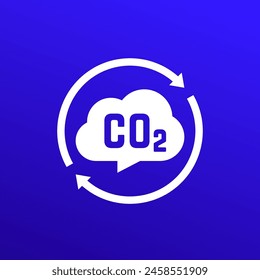 decarbonisation, reducing carbon footprint vector icon