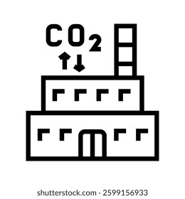 decarbonization black line icon for digital and print projects.  Minimal clean icons for apps and websites. Modern simple icons for UI UX and branding