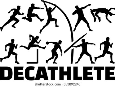 Decathlon silhouette of athletics