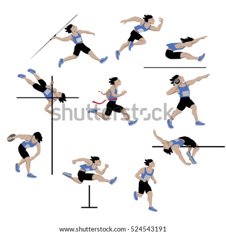 decathlon-athlete, isolated on white background