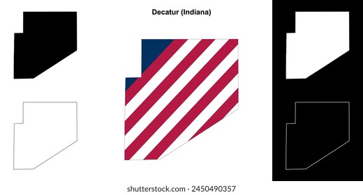 Decatur County (Indiana) Outline Map Set