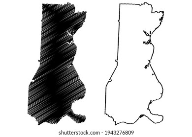 Decatur County, State of Tennessee (U.S. county, United States of America) map vector illustration, scribble sketch Decatur map