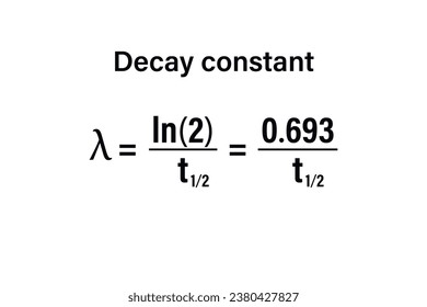 Decay Constant on the white background. Education. Science.  Vector illustration.