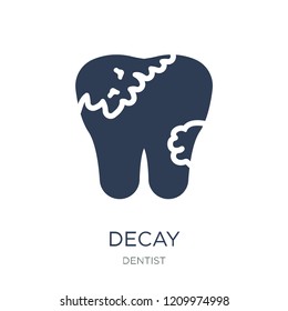 Decay icon. Trendy flat vector Decay icon on white background from Dentist collection, vector illustration can be use for web and mobile, eps10