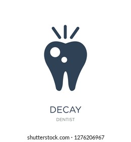 decay icon vector on white background, decay trendy filled icons from Dentist collection, decay vector illustration