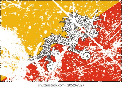 Decayed flag of Bhutan