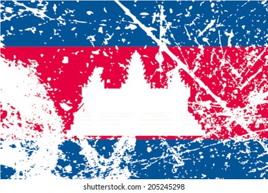 Decayed flag of Cambodia