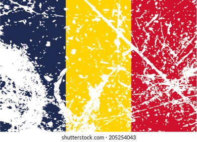 Decayed flag of Chad