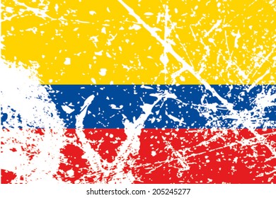 Decayed flag of Colombia