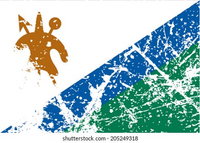 Decayed flag of Lesotho