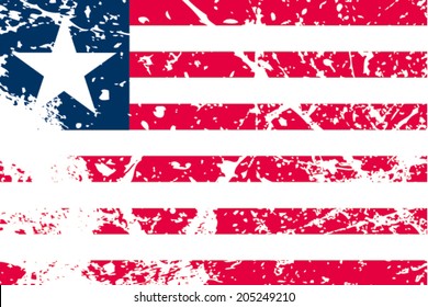 Decayed flag of Liberia