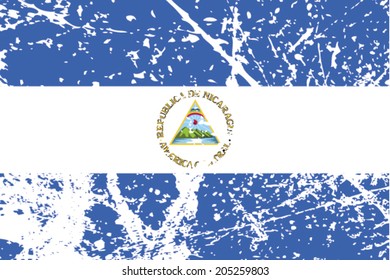 Decayed flag of Nicaragua