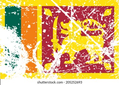 Decayed flag of Sri Lanka