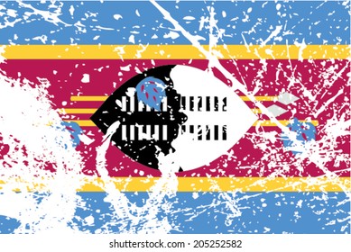 Decayed flag of Swaziland