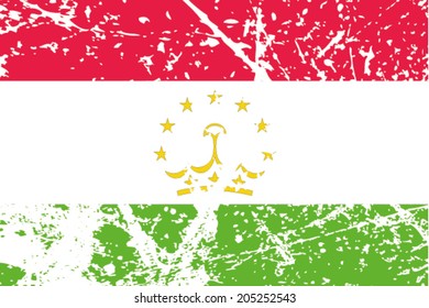 Decayed flag of Tajikistan