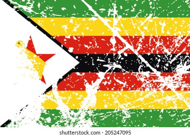 Decayed flag of Zimbabwe