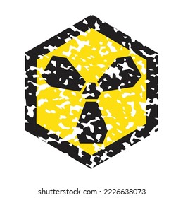 decayed grunge radioactive symbol graphic illustration