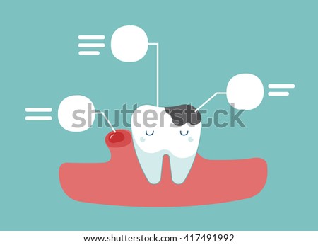 Decayed tooth of infomation,dental concept