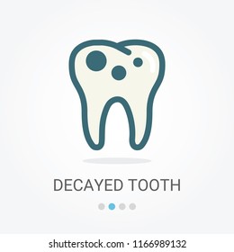 Decayed Tooth Vector Icon