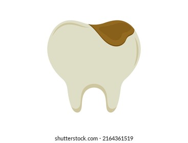Decayed tooth vector illustration isolated on white background