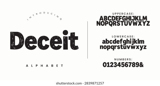 Deceit Bold Condensed Sans Serif Alphabet Font Design