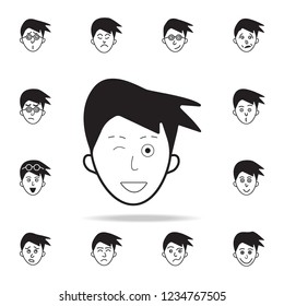 deceit on face icon. Detailed set of facial emotions icons. Premium graphic design. One of the collection icons for websites, web design, mobile app